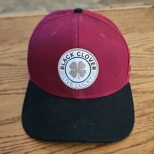 Black Clover Baseball Cap Live Lucky Snapback Hat Red Black Topgolf